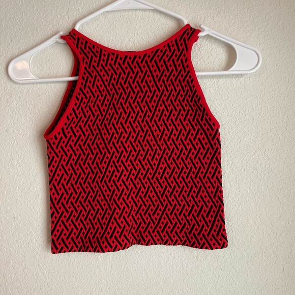 Bebe Geometric Red and Black Tank Top size S - Picture 5 of 5